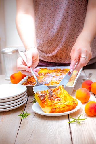 recettes prêtes en avance clafoutis aux abricots Companion de Moulinex make ahead recipes