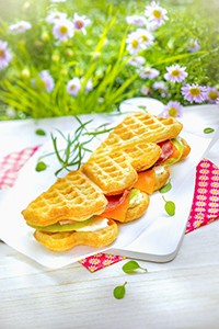 miniature gaufre coeur sandwich fromage crudités snack collection tefal