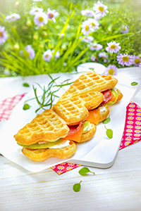 miniature gaufre coeur sandwich fromage crudités snack collection tefal