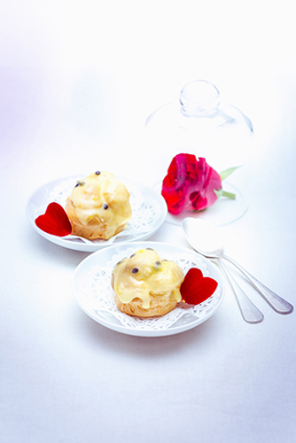 recette festives petits choux à la crème aux fruits de la passion valentine’s day recipes