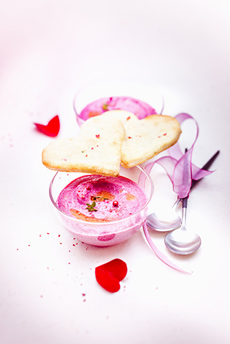 recette festives crème de betterave coeurs crackers aux amandes valentine’s day recipes