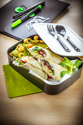 déjeuner au travail recette wrap maison salade de pois chiche et concombre companion moulinex lunch box