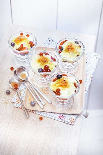 recettes en famille, gratin de fruits rouges au lait