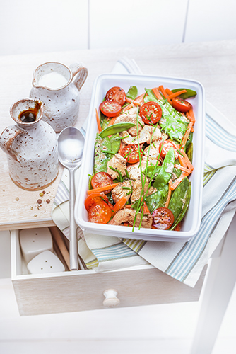 recettes en famille, sautée de légumes et poulet au vinaigre balsamique