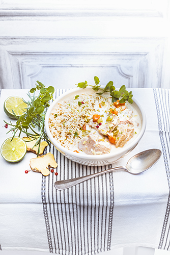 recettes en famille, blanquette de veau citron vert gingembre et riz sauvage