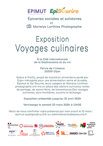 Invitation à l’exposition - Voyages Culinaires, à la Cité de la gastronomie et du vin de Dijon